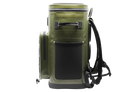 Olive green Maluna Soft-sided Cooler Backpack with shoulder straps, a top handle, and a large front pocket.