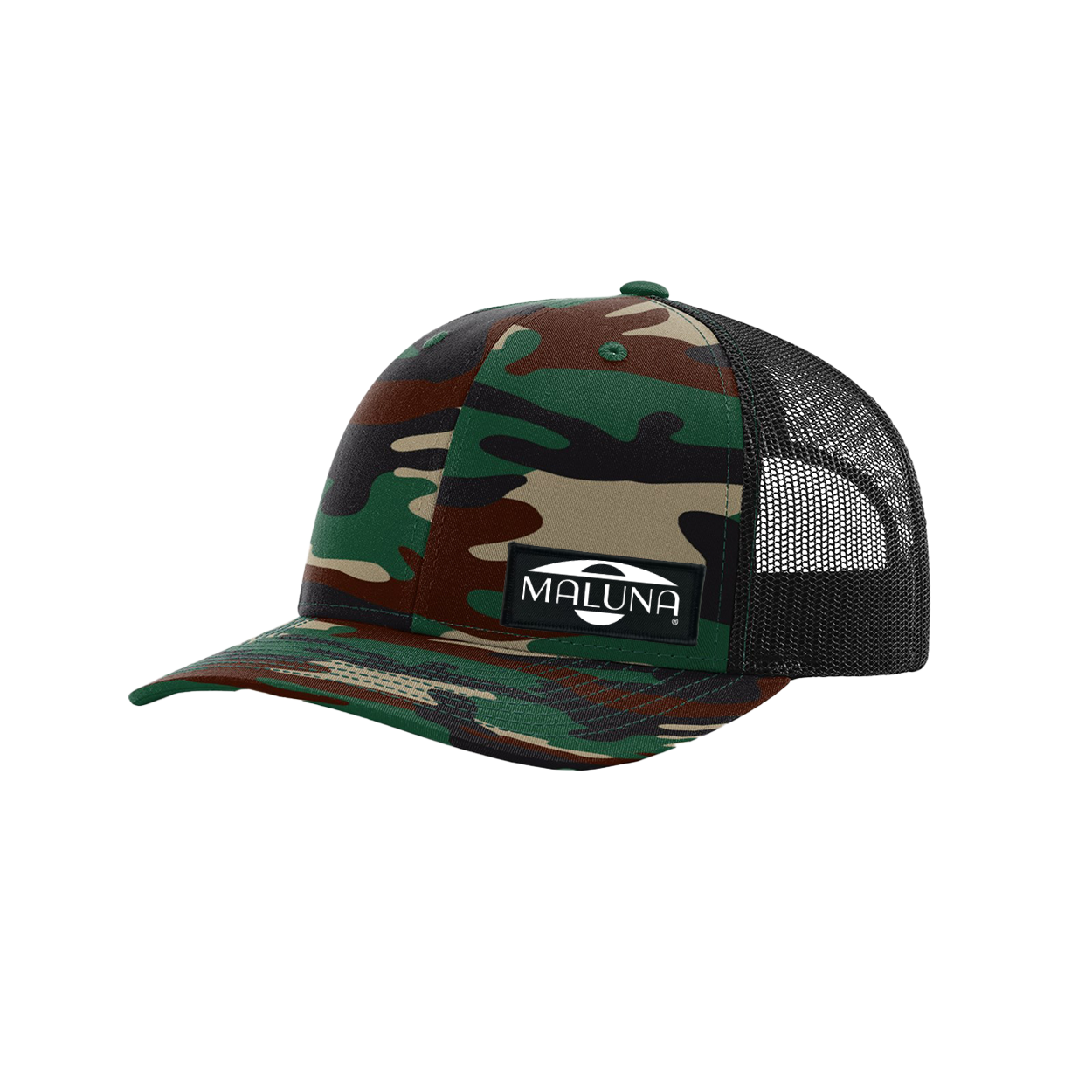 Maluna Patch Camo Richardson Snapback Trucker Hat